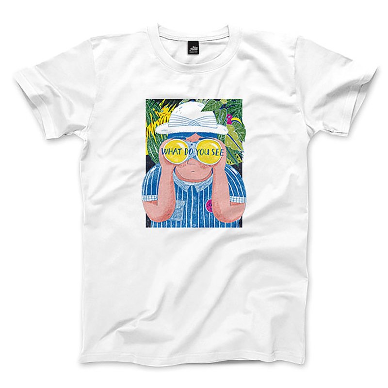 What do you see? - 白 - 男 T 恤 - 棉．麻 灰色