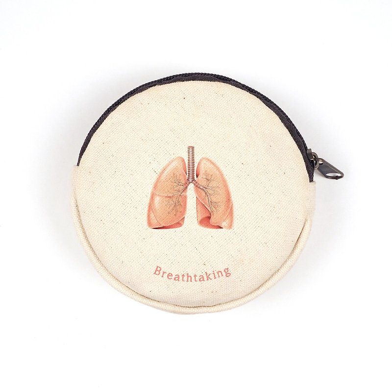 Lung Zipper Coin Purse Organ Visceral Anatomy Chest Physician Nursing Physician Medical Student Gift - Coin Purses - Cotton & Hemp 
