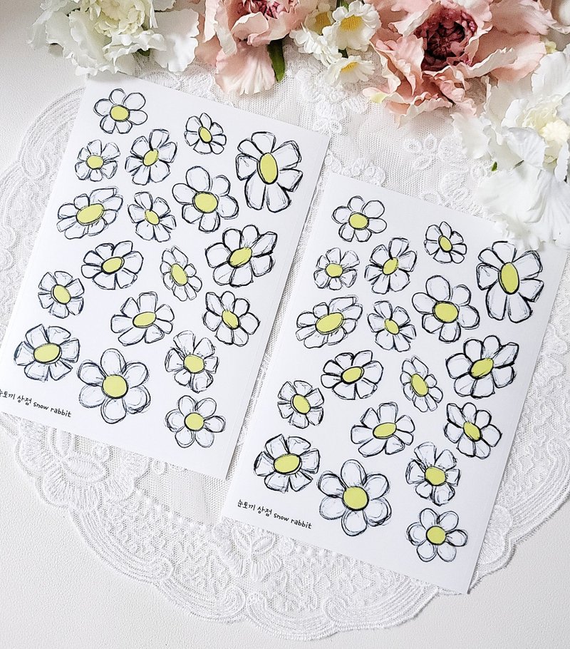 crayon daisy sticker - 貼紙 - 其他材質 