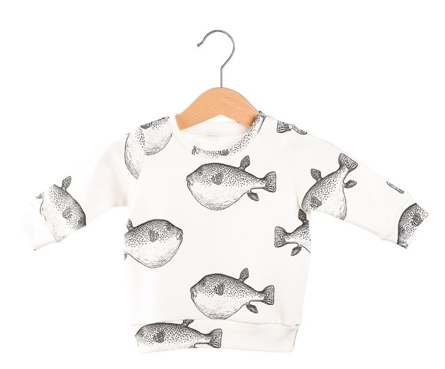 Children Clothing Fish Prints Baby Shirt Boys Short-sleeved T