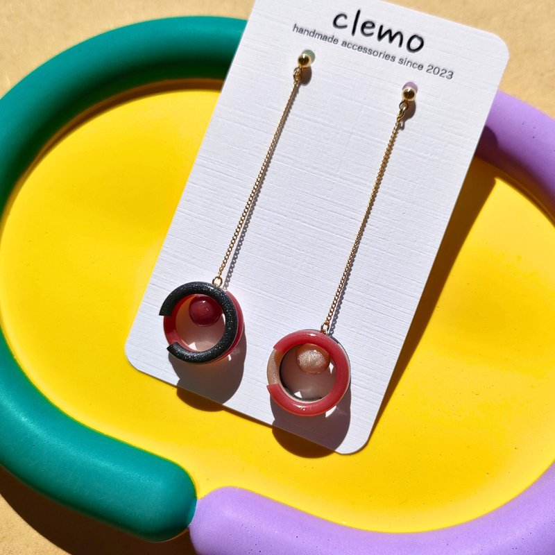 Denden daiko – Pink greige, Earrings / Clip-on Earrings - Earrings & Clip-ons - Other Materials Khaki