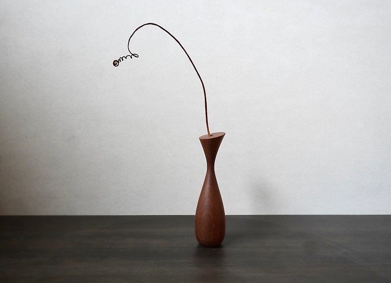 Wooden Flower vase - เซรามิก - ไม้ สีนำ้ตาล