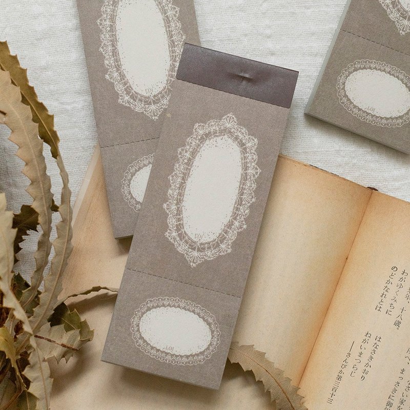 Blooming Aura - 布蕾絲 便箋本 - 便條紙/便利貼 - 紙 咖啡色