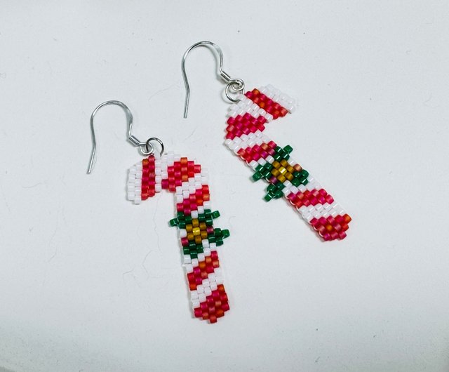 221259 クリスマス限定ビーズイヤリング - ショップ Flower Secret