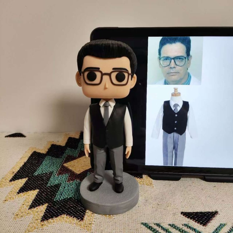 【客製化3D人像公仔】訂製手工Funko Pop男生朋友老公生日禮物 - 公仔/玩偶 - 黏土 多色