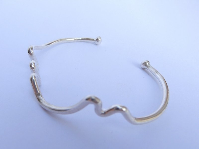 Curved pure bracelet - Bracelets - Other Metals Silver