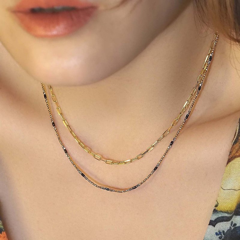 The Mini Link Chain Necklace | 意大利鏈 | 18K 黃金 - 項鍊 - 貴金屬 金色