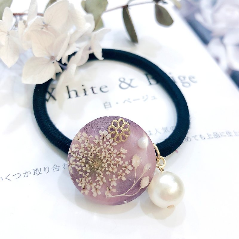 PUREST HOME 日本樹脂 永生花 珍珠 手作 髮圈 / 邂逅の美 - 髮飾 - 其他材質 
