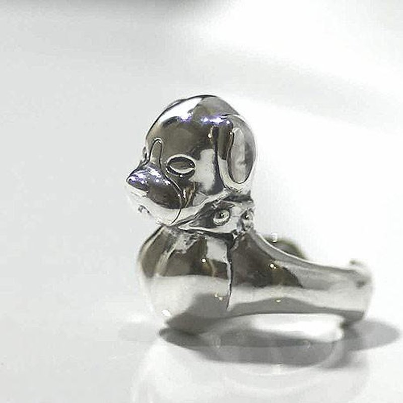 Puppy Portrait Ring - แหวนทั่วไป - โลหะ สีเงิน