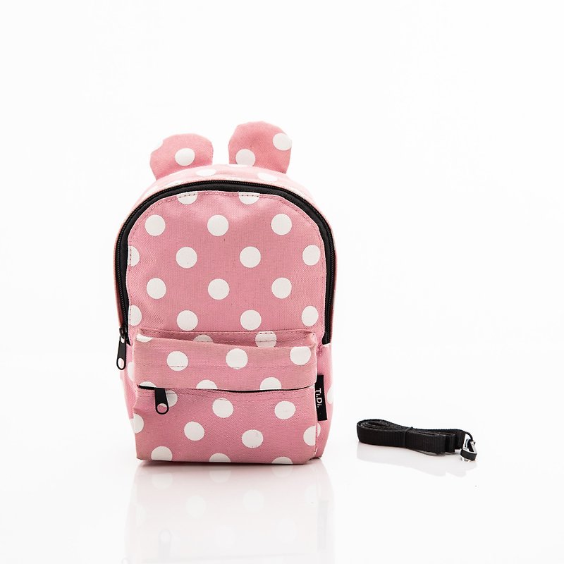 TiDi Glitter Pink Bear Ear Anti-lost Backpack - กระเป๋าสะพาย - วัสดุกันนำ้ สึชมพู