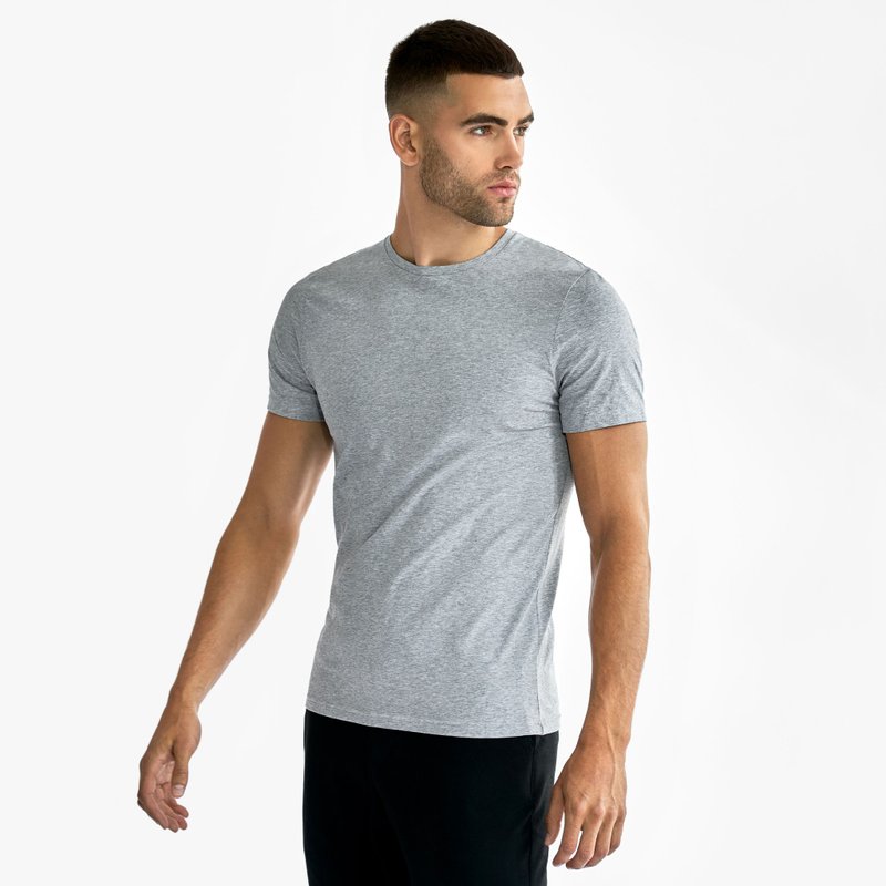 北歐極簡 - 貼身經典有機棉圓領T恤 / 素T / T-shirt 男 (灰) - 男 T 恤 - 棉．麻 灰色