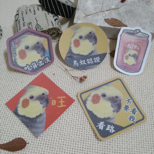 西高地小白熊-小Q 玄鳳鸚鵡-原生種-春聯-防水貼紙~利是封-揮春-福貼-車貼-行李箱貼