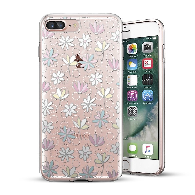 AppleWork iPhone 6/7/8 Plusオリジナルデザインケース - 三色の花CHIP-066 - スマホケース - プラスチック 多色