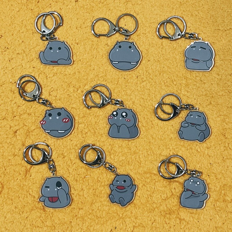 【Ahe】Emoji| Acrylic Charm - พวงกุญแจ - อะคริลิค สีเทา