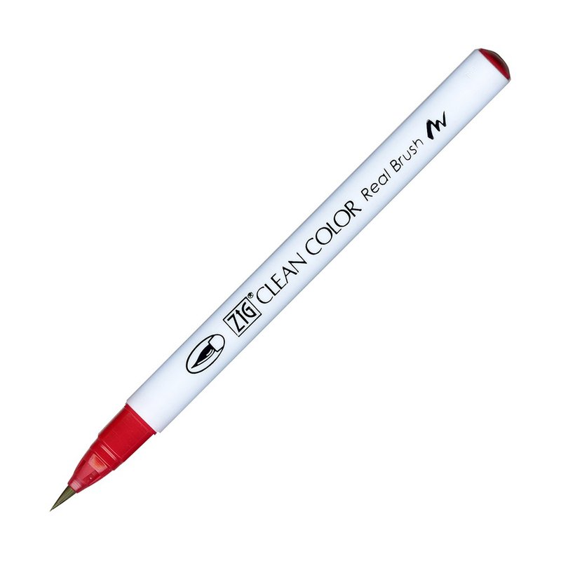 【Kuretake 日本吳竹】ZIG 彩繪毛筆 Wine Red - 其他書寫用具 - 塑膠 紅色