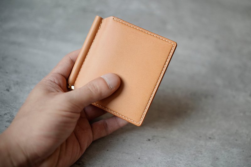 MOOS Simple Wallet Type Short Wallet Short Money Cloth Wallet Type - กระเป๋าสตางค์ - หนังแท้ สีดำ