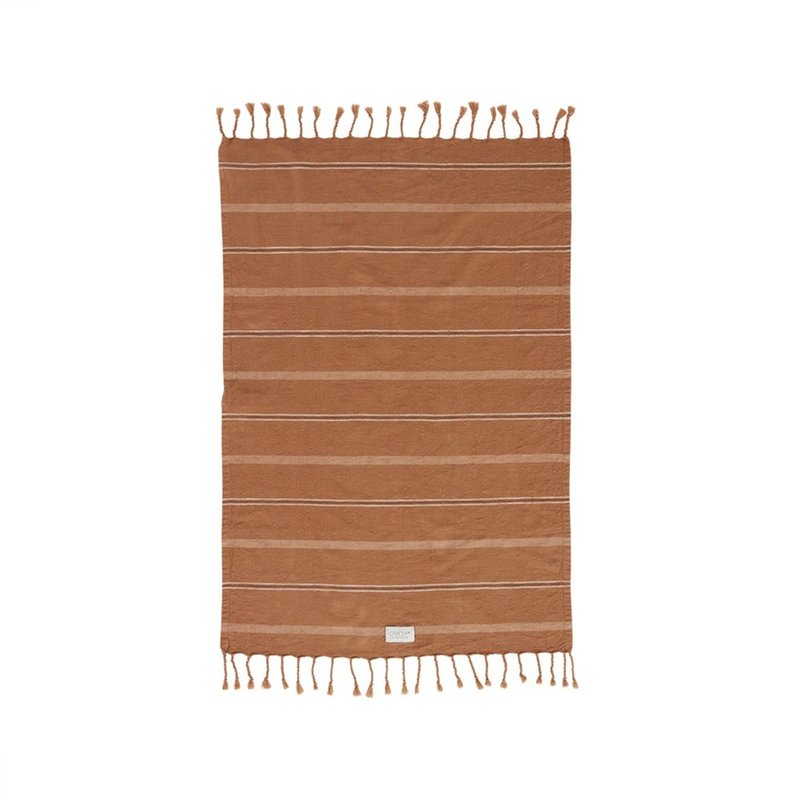 Kyoto Japanese style organic cotton towel / deep caramel - Towels - Cotton & Hemp Multicolor