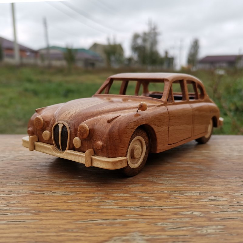 Collectible toy car model Jaguar Mark II - Items for Display - Wood 