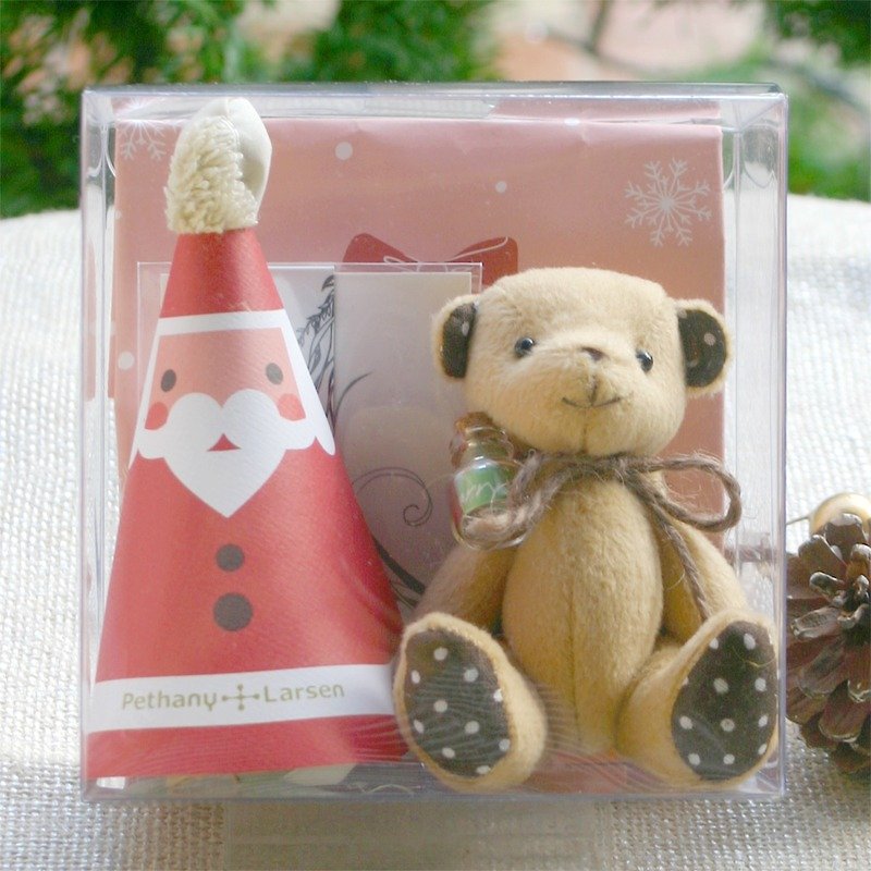 [Blessing] Xingsha yellow Christmas Bear Coaster sincere gift bag - ที่รองแก้ว - ผ้าฝ้าย/ผ้าลินิน หลากหลายสี
