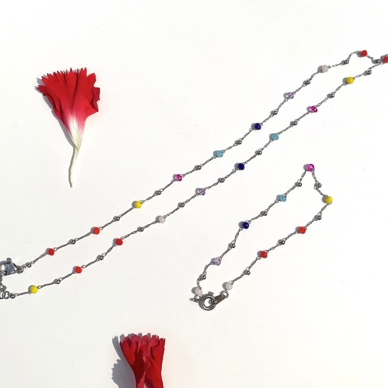 彩虹串珠手環/項鍊 Rainbow beads - 項鍊 - 壓克力 多色