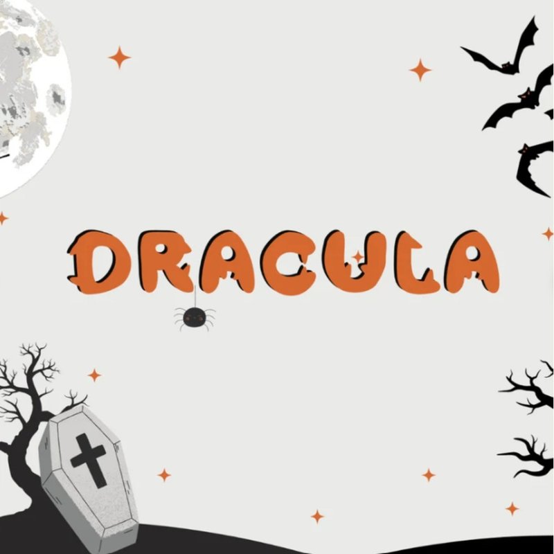 Halloween font, Display font, Dracula font, handwriting font, Procreate Font - 字體設計 - 其他材質 