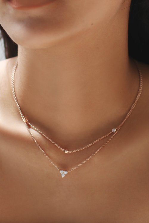 Veda layered necklace with sterling silver and zirconia from swarovski