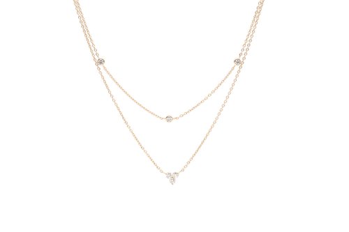 Veda layered necklace with sterling silver and zirconia from swarovski