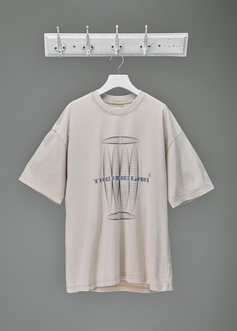 Wormhole washed T-shirt - เสื้อยืดผู้ชาย - ผ้าฝ้าย/ผ้าลินิน สีกากี