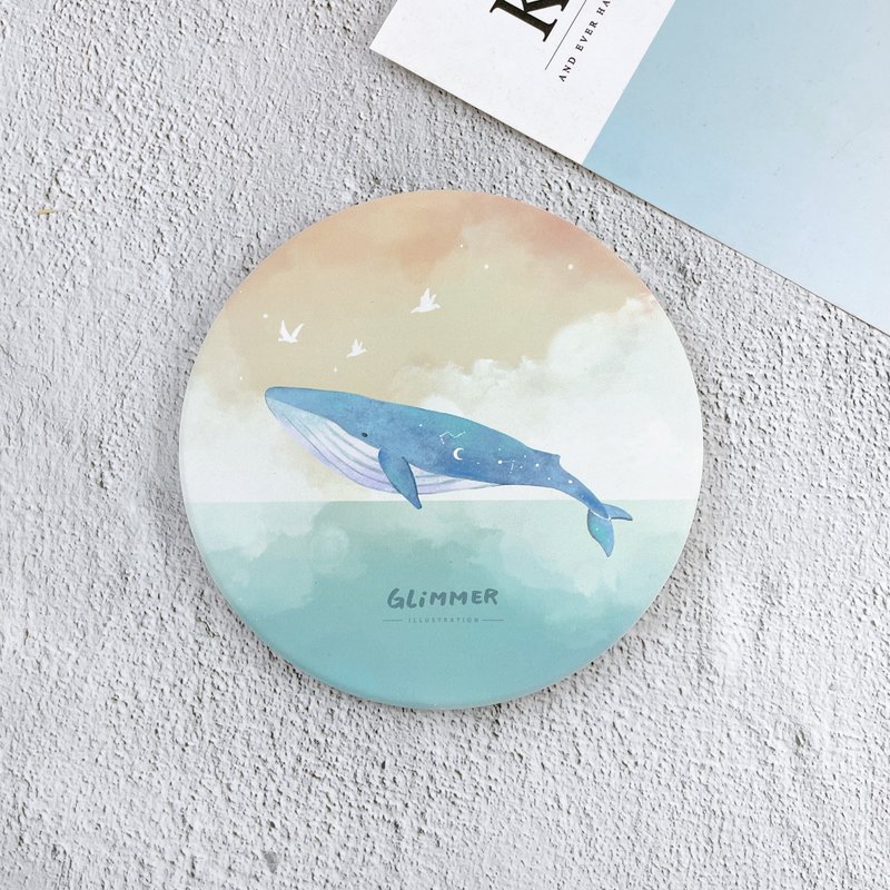 Star Whale-ceramic absorbent coasters - ที่รองแก้ว - เครื่องลายคราม 