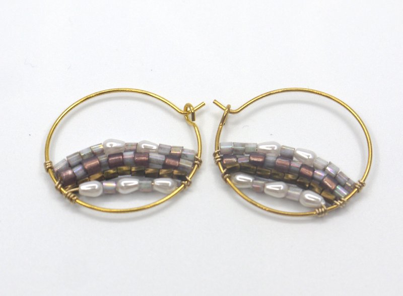 Round star beads earrings - ต่างหู - เครื่องเพชรพลอย 