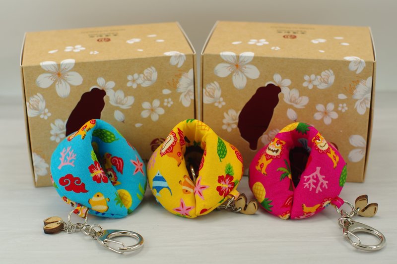 【幸運籤餅-新年醒獅招財版】直徑6.5公分/磁鐵開合/放字條/MIT - 零錢包/小錢包 - 棉．麻 