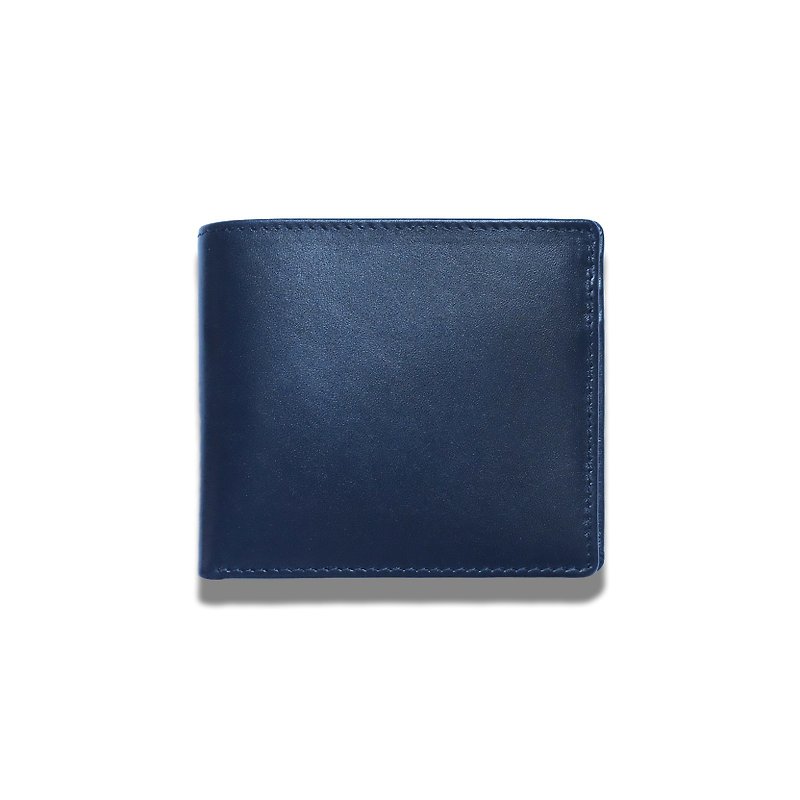 Gimlet Wallet|Card Wallet|Short Wallet|Coin Case|Argentina Leather|Name Stamping - Wallets - Genuine Leather Blue