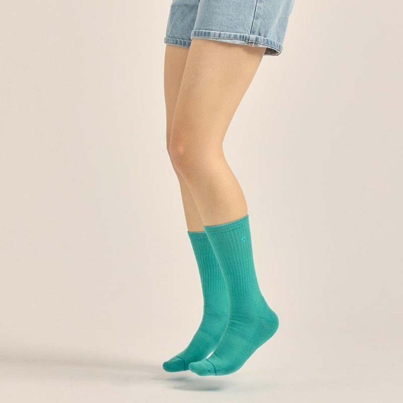 Tide Green Cotton Tube Socks∣High Quality Combed Cotton∣Original Socks∣Same version for men and women - Socks - Cotton & Hemp 