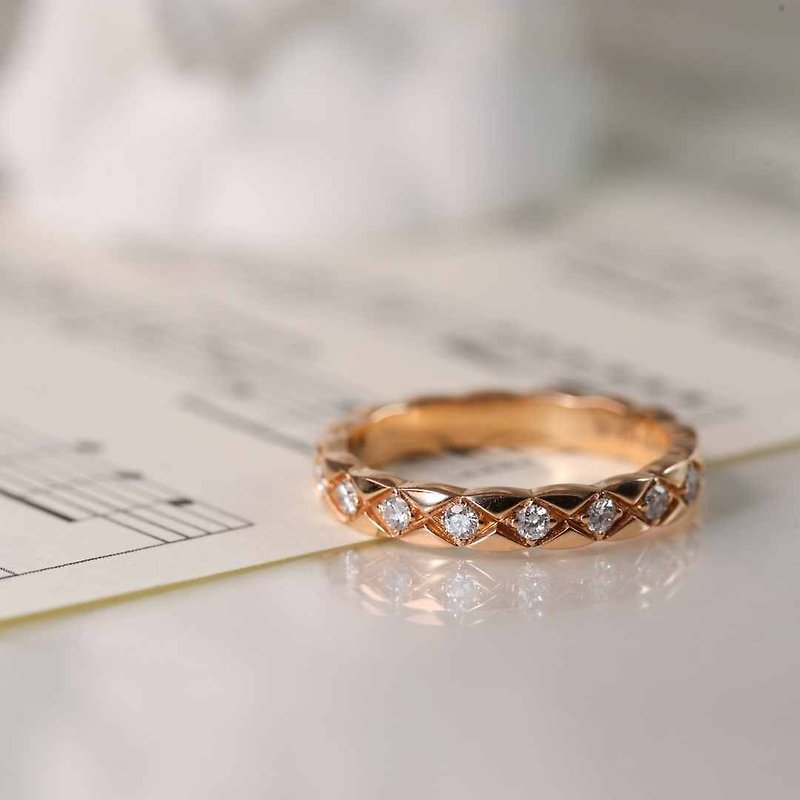 Pure 18K natural diamond sparkling ring - แหวนทั่วไป - เพชร สีทอง