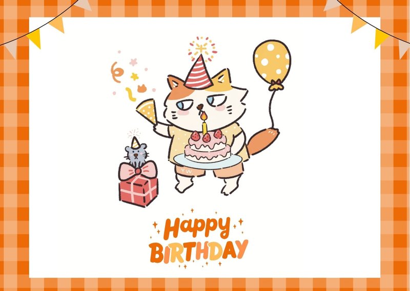 YW貓店長生日卡套組 - 卡片/明信片 - 紙 