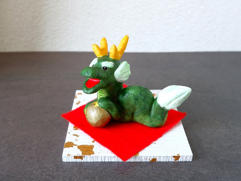 Japanese paper zodiac ornament, dragon ornament, extra large size, Japanese paper interior - Items for Display - Other Materials Green