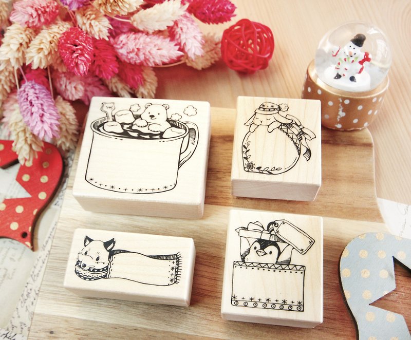 Warm Winter-4 into the maple seal set (change to white rubber) - Stamps & Stamp Pads - Wood 