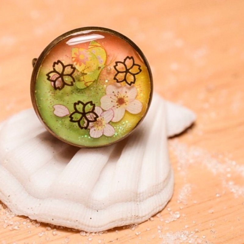 Beauty Sakura (Cherry Blossom) Ring !! - 戒指 - 其他金屬 橘色