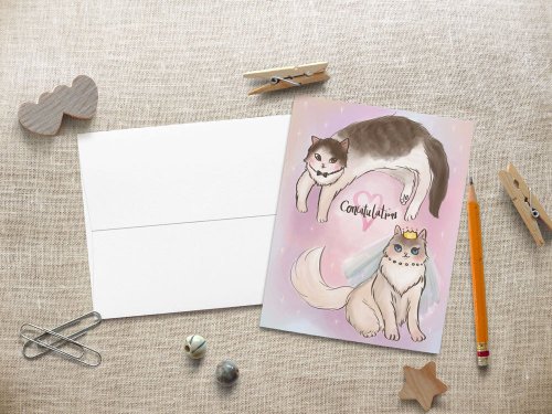 Bestar 木質文具禮品 Meow家貓結婚賀卡 婚禮卡片 Bestar X Yen Arts+Design