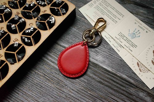 IPPI手作革物 造型悠遊卡 晶片吊飾－水滴造型款－紅色