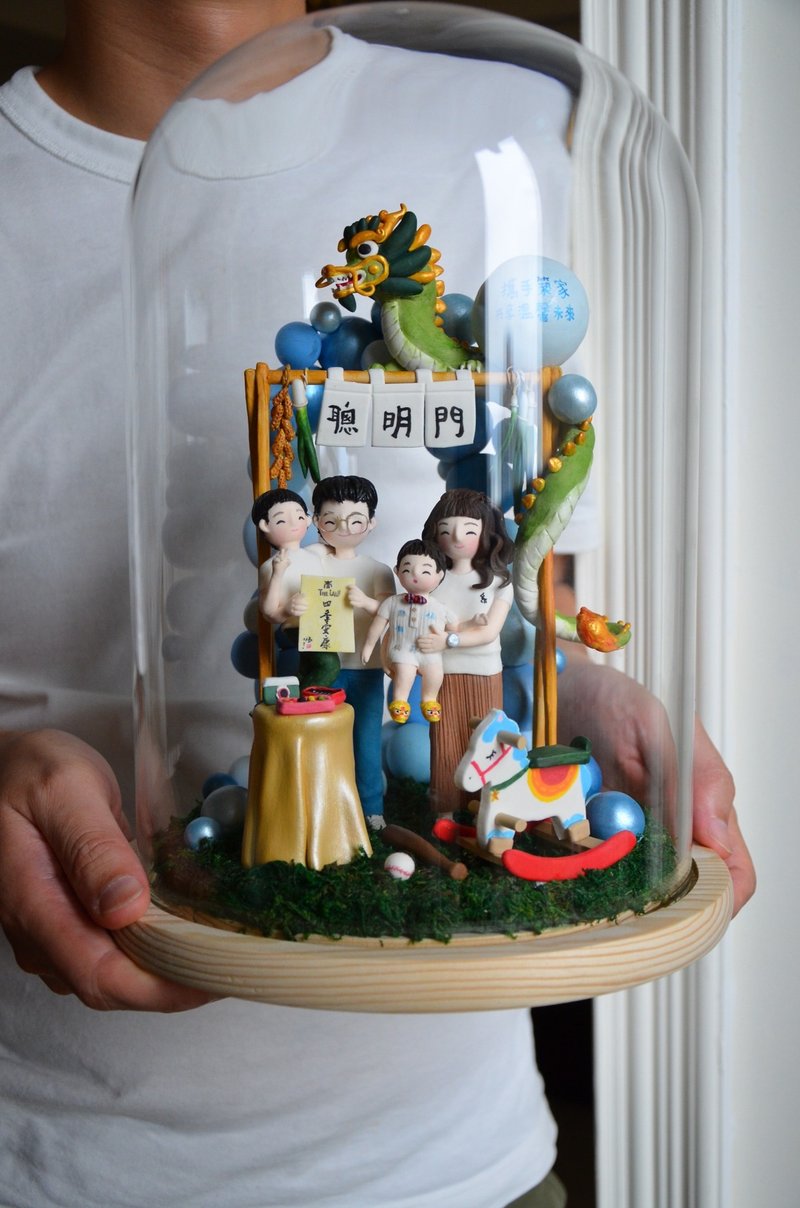 【客製-四/五人】友誼紀念、全家福 - 似顏繪/客製畫 - 黏土 多色