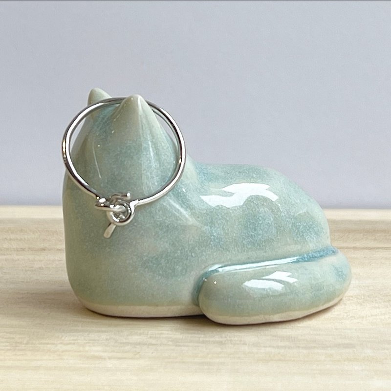 Little Cat Ring Holder - Items for Display - Pottery Green