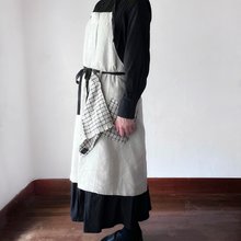 ギャザーたっぷり*リネンのエプロンワンピース - ショップ