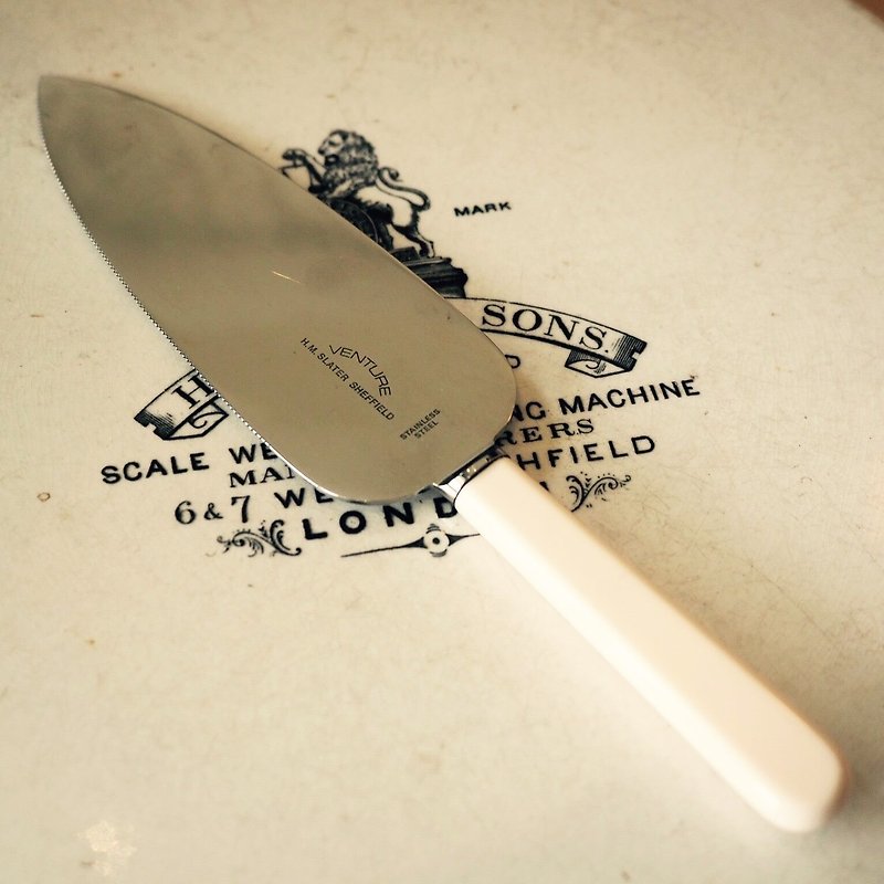 British silver plated shovel cake (pie) & knife - ช้อนส้อม - โลหะ 