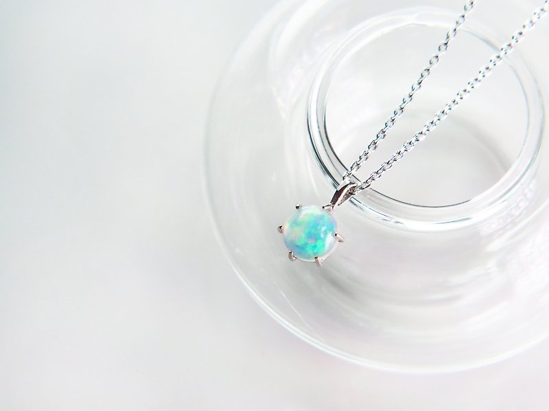 Galaxy | Opal Necklace / Opal / Opal / Dream Series | Natural Gemstone Necklace - สร้อยคอ - เครื่องเพชรพลอย ขาว