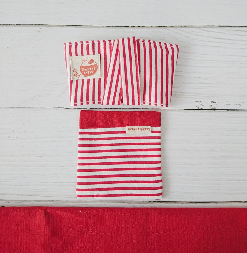 Buy one get one free with stripes in hand - classic red buy a cup set and get a coaster - Beverage Holders & Bags - Cotton & Hemp 