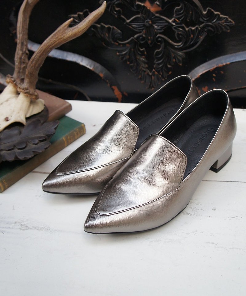 GT handsome Carrefour shoes - Champagne Silver (Spot) - Women's Casual Shoes - Genuine Leather Silver