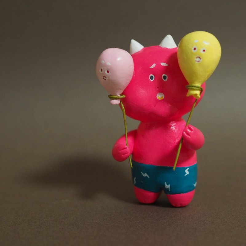 Balloon ogre - 公仔/玩偶 - 黏土 粉紅色