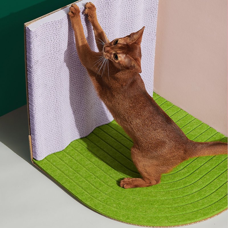 Purrre | Corner Vertical Cat Scratch Board-Fangcaodi - Scratchers & Cat Furniture - Paper Green