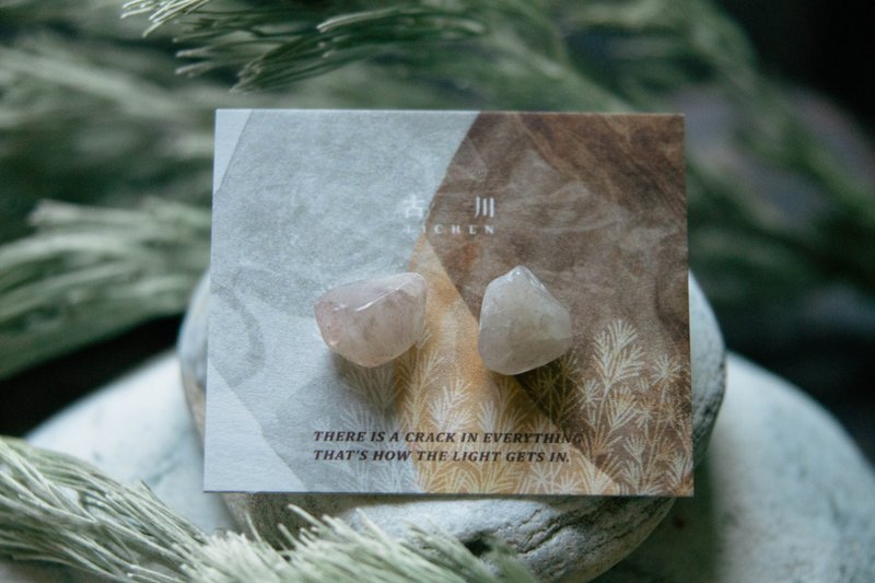 CRACK | 礦物系耳環 |  EARRINGS - 耳環/耳夾/耳骨夾 - 玉石 粉紅色